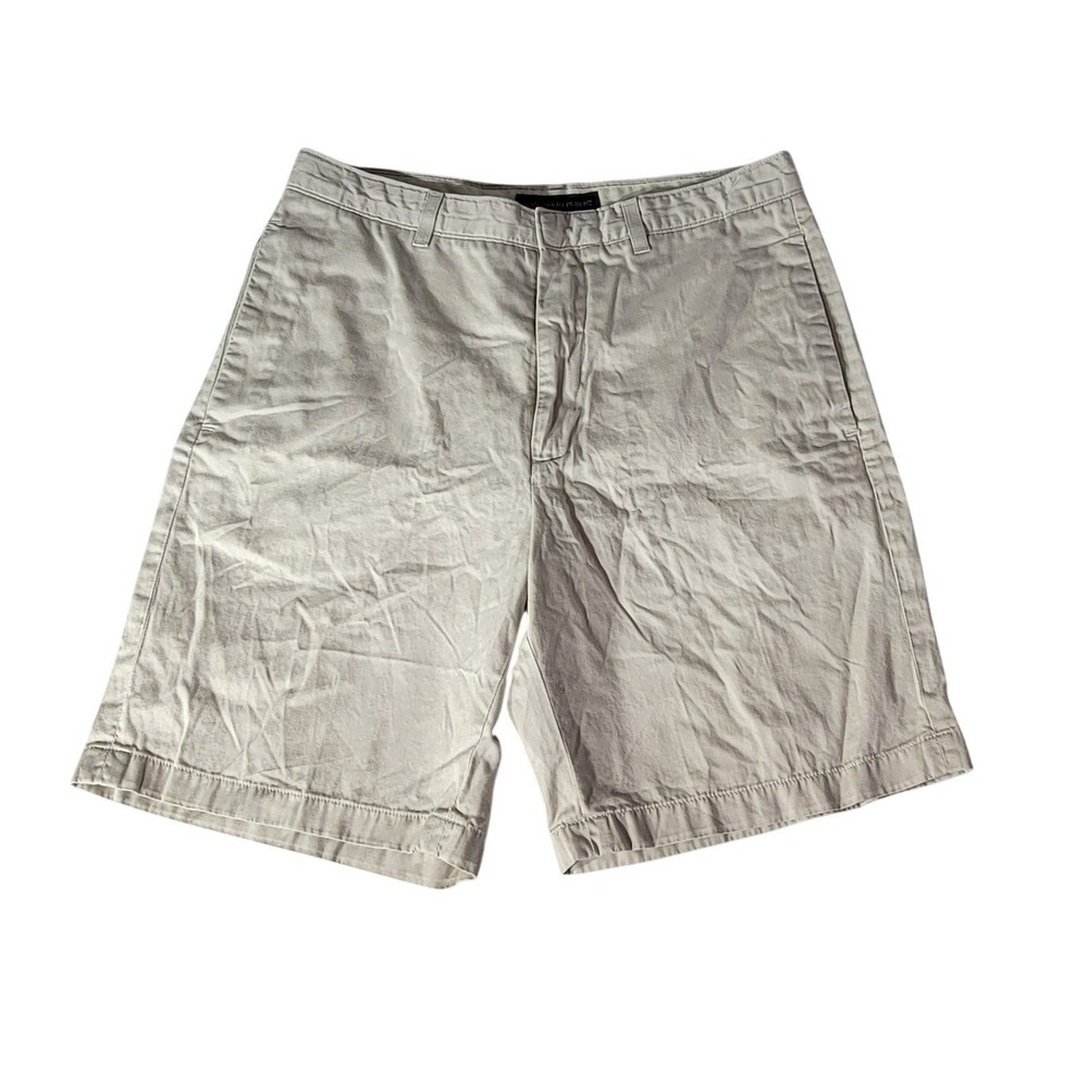 Banana Republic Mens Chino Shorts 32‎ Tan Beige Cotton Flat Front Casual